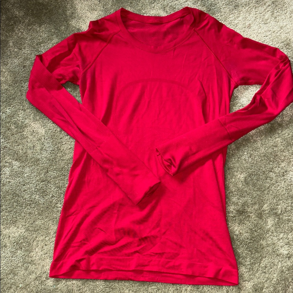 Lululemon Red Long Sleeve Top